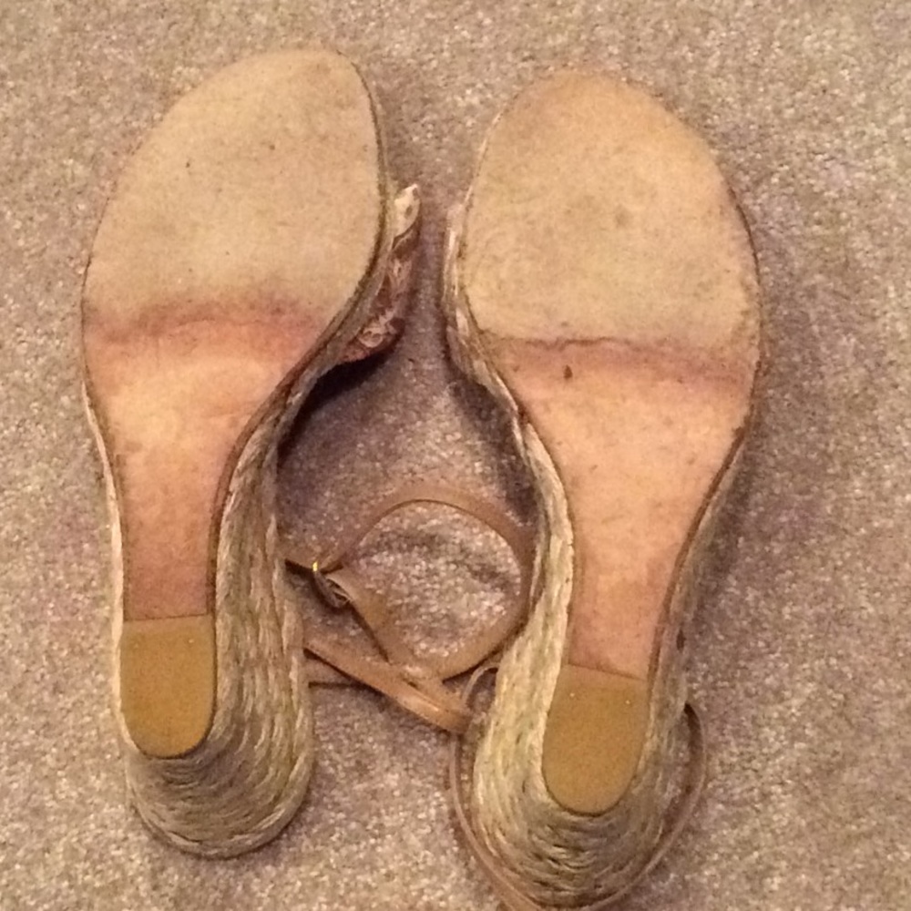 Stuart Weitzman Floral fabric wedge espadrilles Summer shoes, 8.5 - Picture 8 of 8